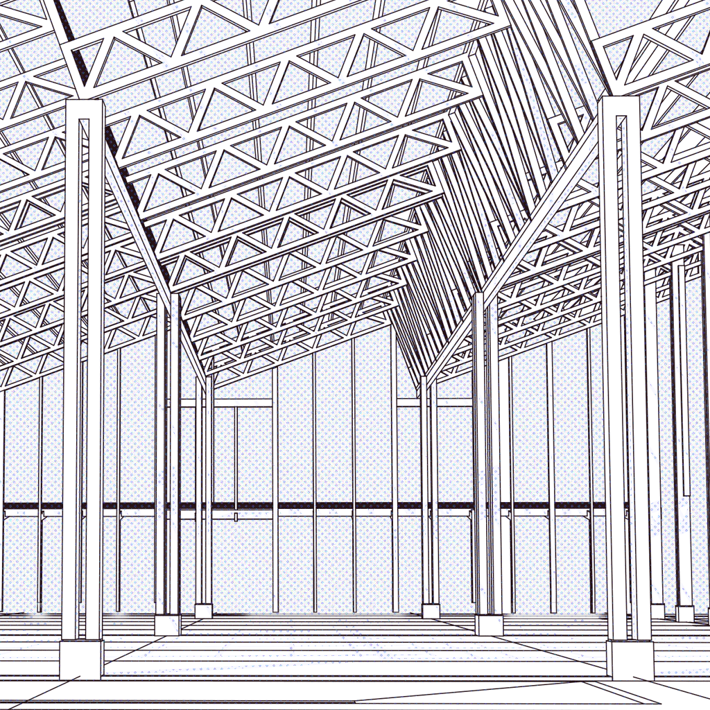 2024 - atelier bois - hangar d’entretien de machines forestières - bureaux, panneaux photovoltaïques, bois comme structure, système de protection incendie, PMR, ERP