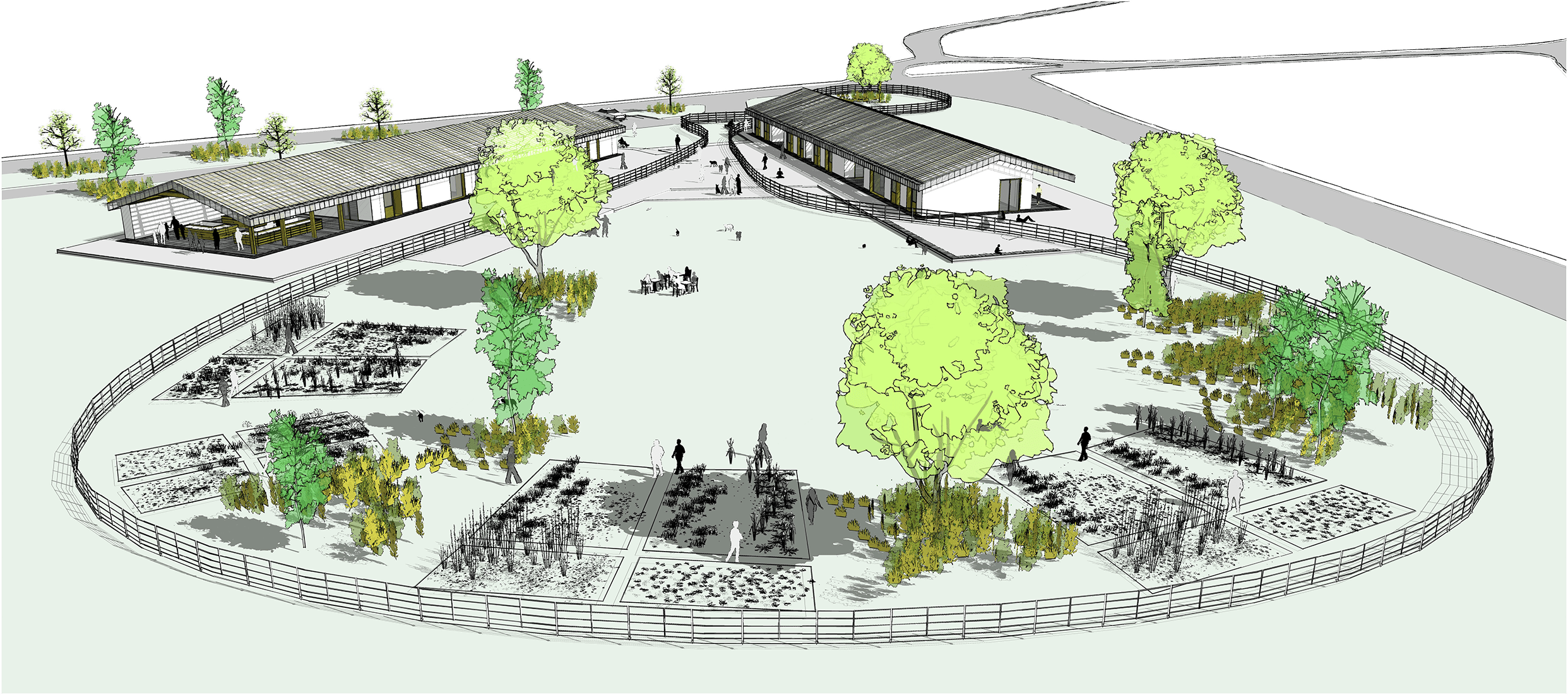 OBJETS_STRAW BALE PUZZLE - social house 2020 - straw bale puzzle, habitat social - paille porteuse, modulaire, évolutive, structure en bois, chaux, soins aux animaux comme activité d'inclusion sociale, production d'un potager et vente dans un contexte local