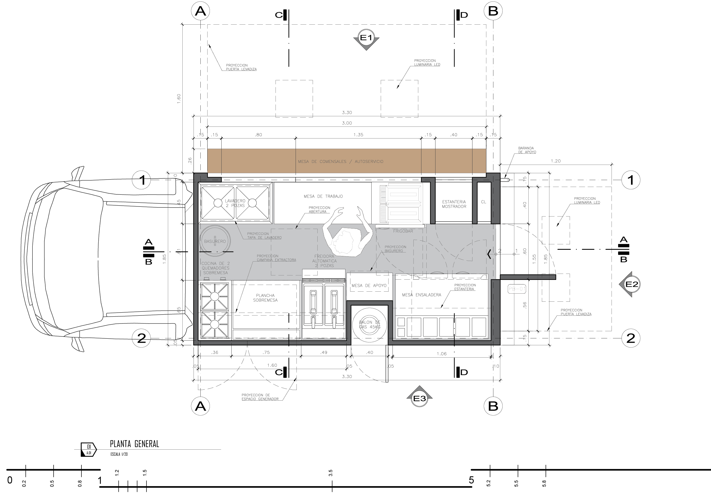 OBJET_ARCHITECTURE MOBILE - food truck autosuffisant 2015 - architecture mobile, food truck autosuffisant - culinaire, compact, acier inox, économie local, atelier