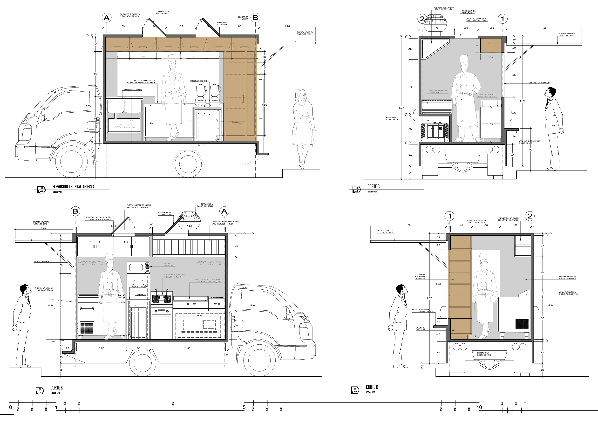 OBJET_ARCHITECTURE MOBILE - food truck autosuffisant 2015 - architecture mobile, food truck autosuffisant - culinaire, compact, acier inox, économie local, atelier