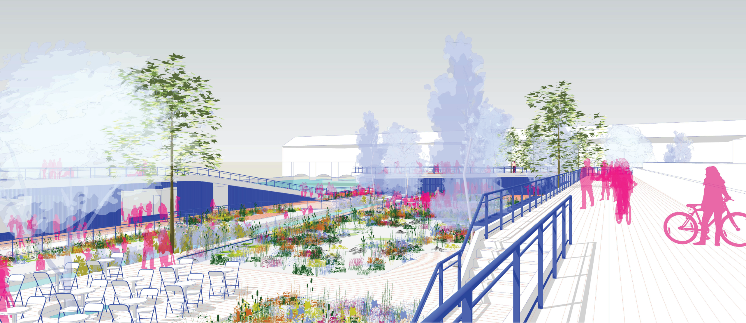 2019 - lieu de baignade, piscine écologique flottante, Strasbourg, filtration et épuration naturelles, promenade, remparts réutiliser et revaloriser l'espace perdu de la ville